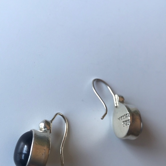 Silver and black earrings - Picture 2 of 4